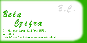 bela czifra business card